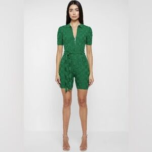Green Textured Jumpsuit